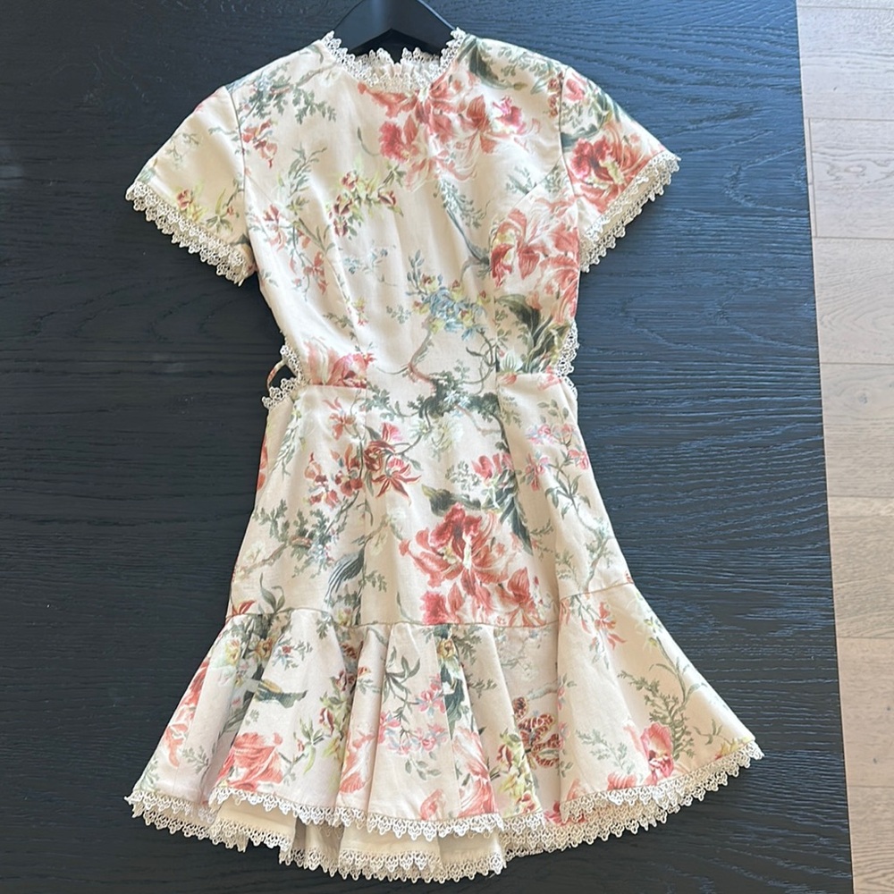 Zimmermann Cream Flutter Sleeve Sundress Wedding Guest